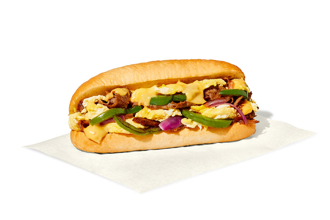 breakfast cheesesteak sub