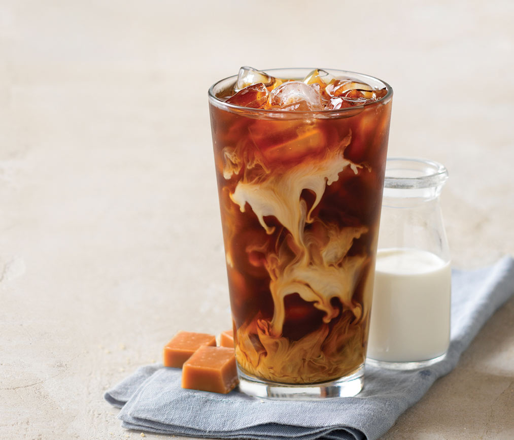 caramel coldbrew beverage with milk